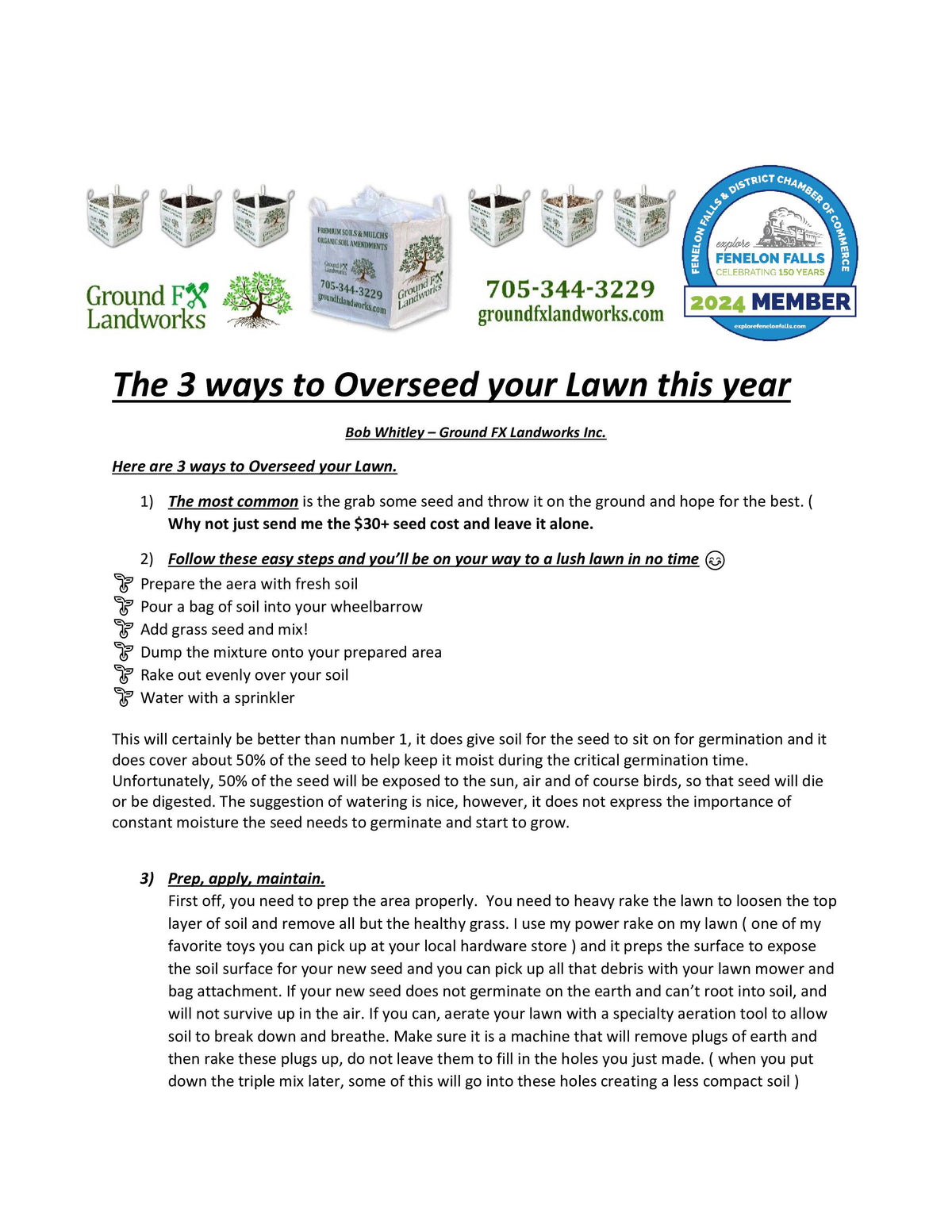 3 Ways to Overseed your lawn this year - Page 1 – Ground FX Landworks Inc.
